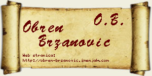 Obren Brzanović vizit kartica